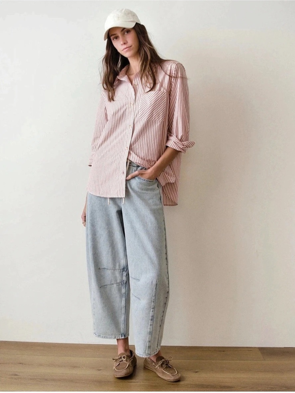Marine Layer Women’s Ella Barrel Leg Pant Size Small Light Wash
